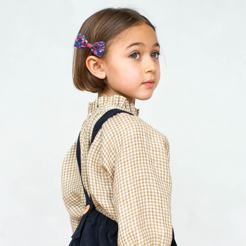 2 Kẹp tóc KIDSBOWS hình nơ họa tiết hoa thời trang cho bé gái