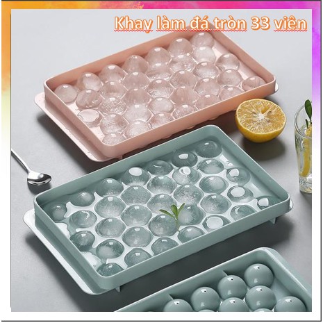 Khay làm đá viên để tủ lạnh , khuôn đựng đá hình tròn làm rau câu thạch