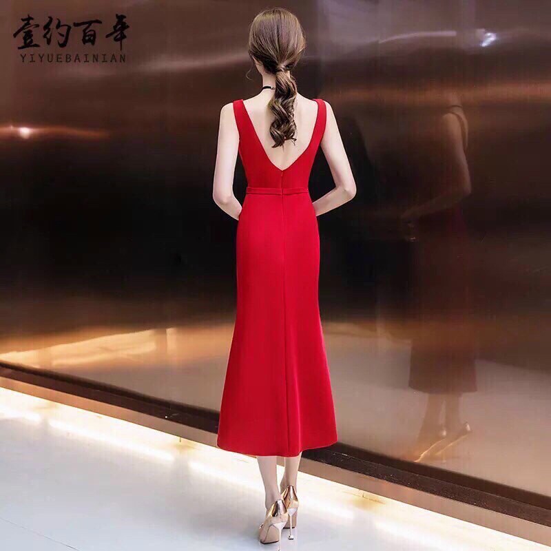 Váy Nữ Quyến Rũ| Đầm Đầm Dáng Ôm Cổ Đổ Phối Voan | BigBuy360 - bigbuy360.vn