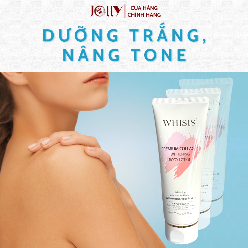 Kem Body Dưỡng Thể Trắng Da Chống Nắng WHISIS Premium Collgen Whitening Body Lotion 200ml