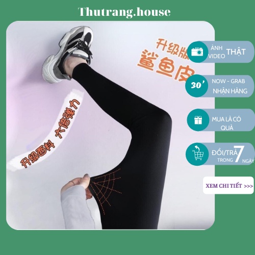 Quần legging nữ nâng mông dáng dài cạp cao màu đen cao cấp xuất Hàn lót lông M04