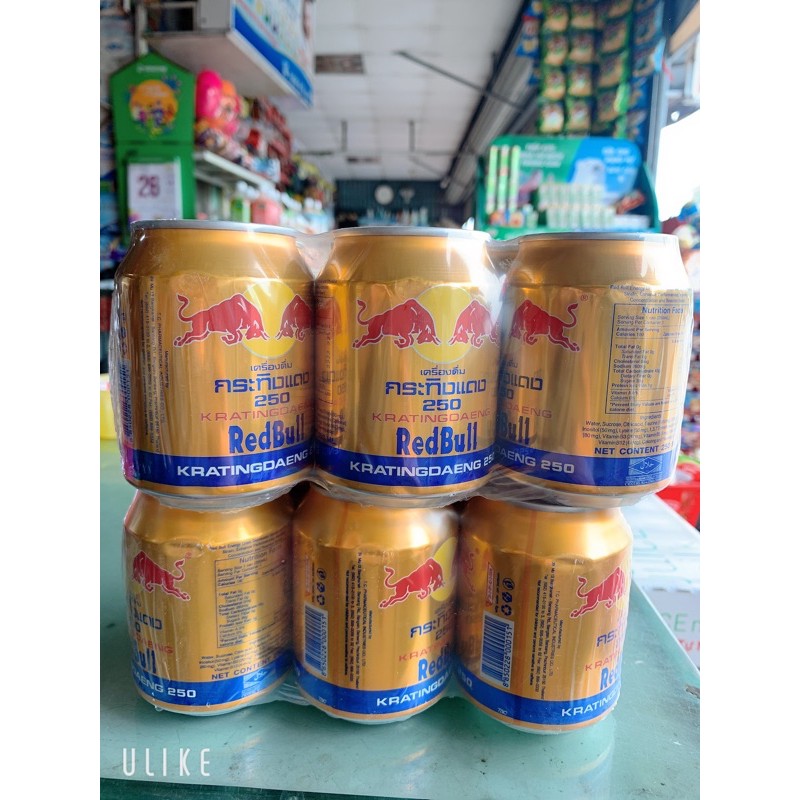 Lốc 6 Lon 250ml Bò Húc Redbull Thái Lan