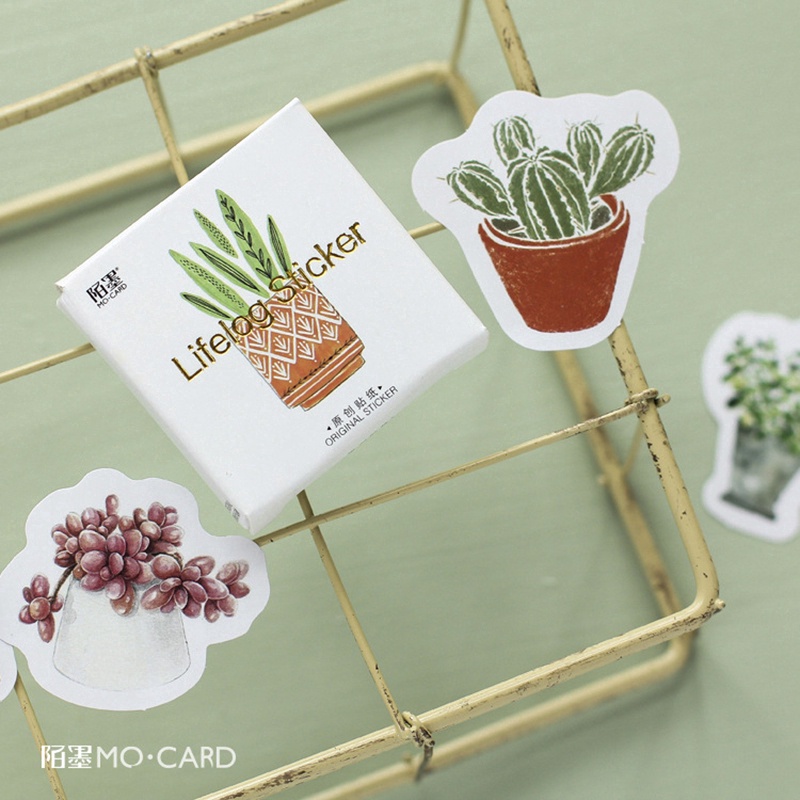 [HD16] Bộ 45 hình dán sticker hình chậu hoa trang trí sổ tay DIY