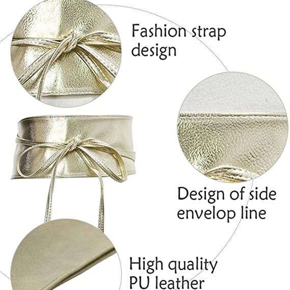 Thắt Lưng Da Pu Màu Trơn Phối Nơ Thời Trang Cho Nữ