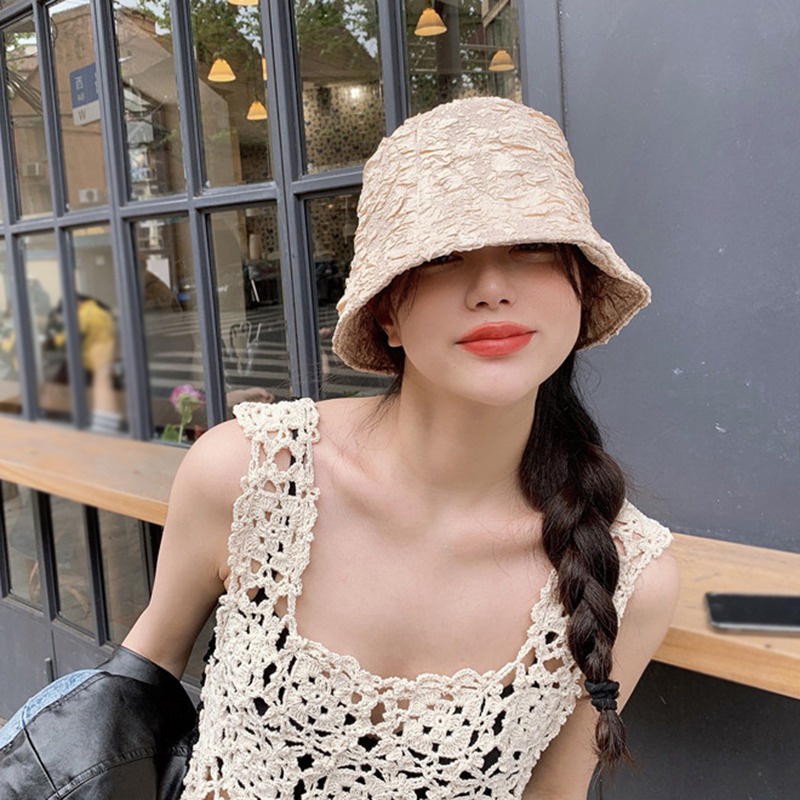 Nón Bucket Chống Nắng In Họa Tiết Ba Chiều Phong Cách Hàn Quốc