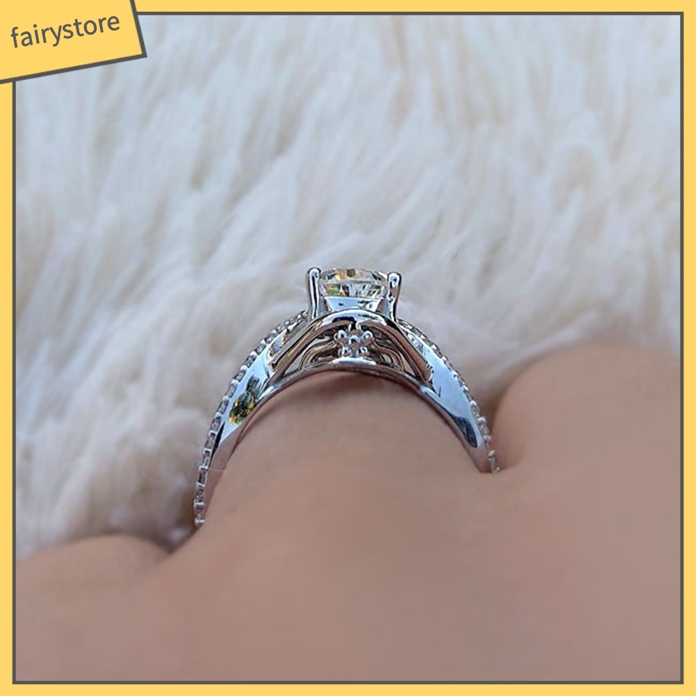 Nhẫn Hợp Kim Đính Đá Hình Giọt Nước Xinh Xắn