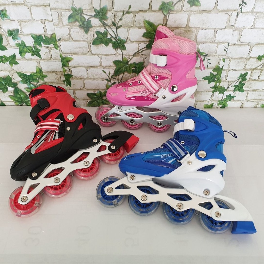 (ẢNH THẬT)-Giày Trượt Patin Trẻ Em 4 Bánh Dọc - Giày Trượt Patin Thể Thao Cao Cấp + Bộ Bảo Hộ Toàn Diện (Chân, Tay, Mũ)