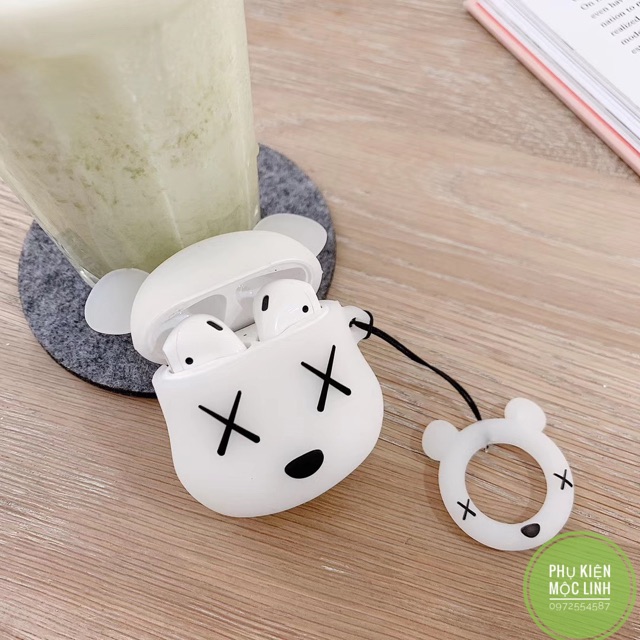 🌟 Case airpods kaws🌟 Vỏ bao airpod 1 2 silicon đựng tai nghe không dây i11 i12 i18 i100 ... cute kaw