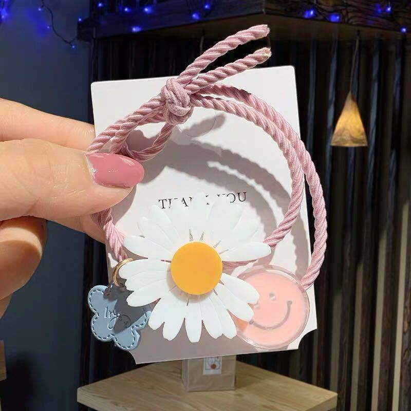 Dây Cột Tóc Cao Su Hình Hoa Cúc Mặt Cười