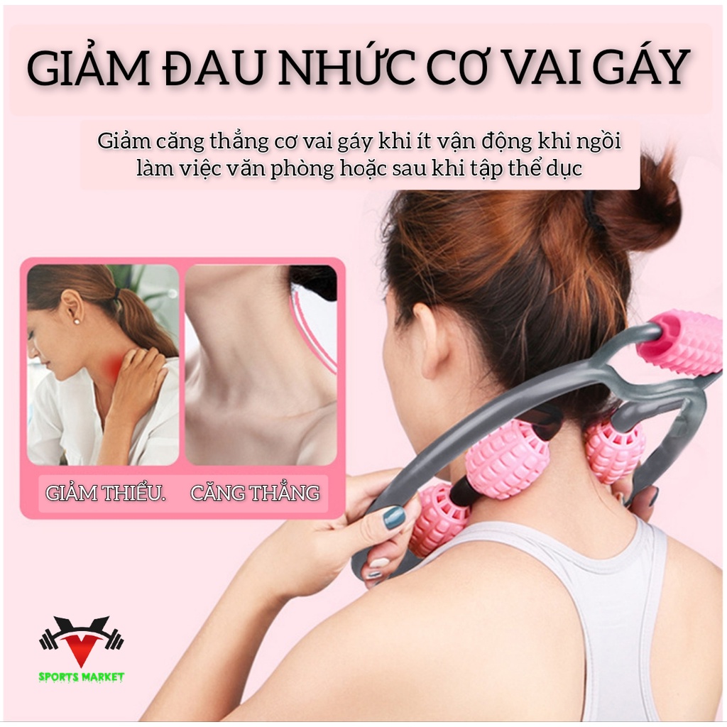 Con lăn Yoga Massage Bắp Tay, Bắp Chân Cao Cấp, Con lăn Massage Giảm Đau Vai Gáy Khi Tập Luyện