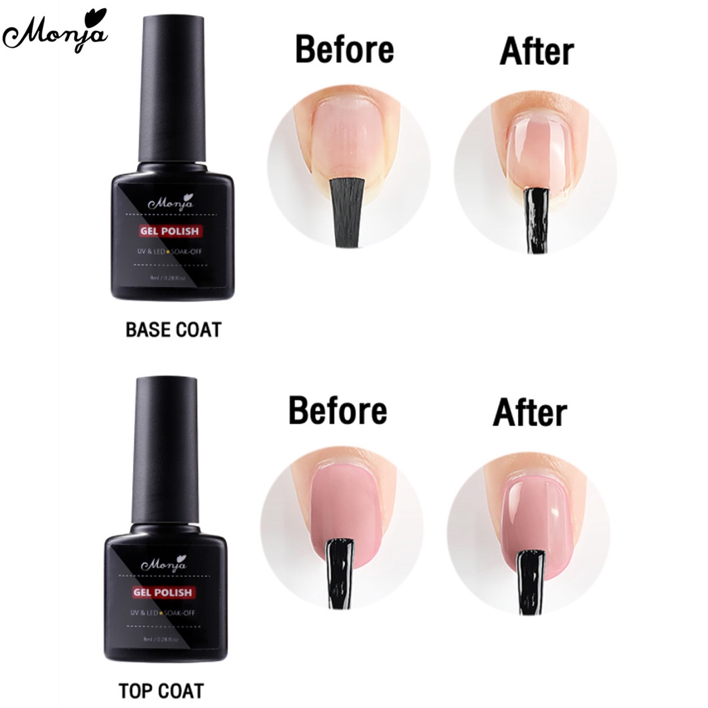Set 10 sơn gel móng tay và dụng cụ làm móng nghệ thuật MONJA nhiều màu sắc khác nhau UV 36W 8ml tiện lợi