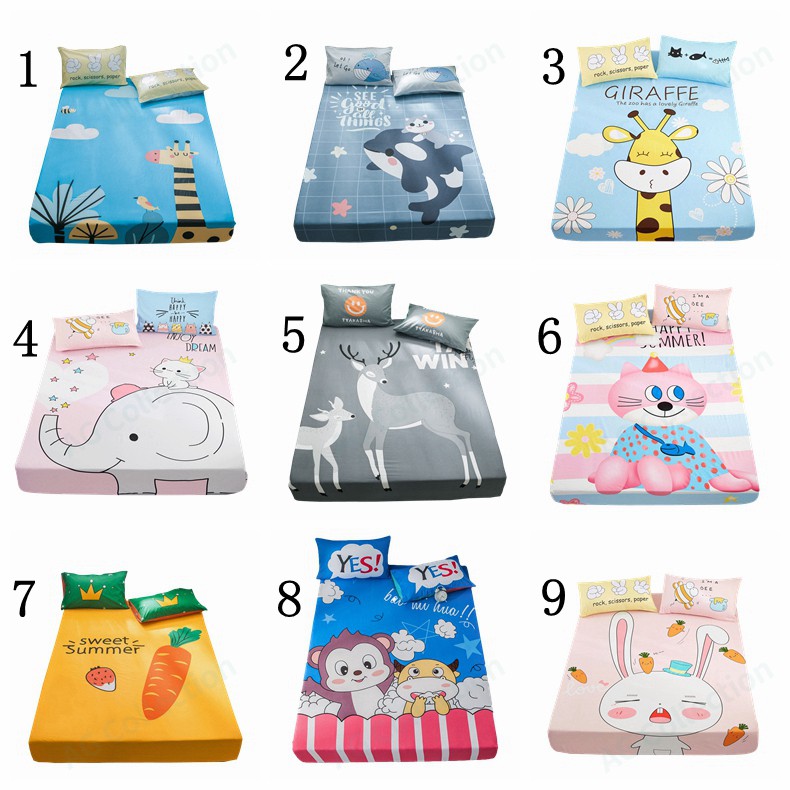 (16 Designs)New arrival 100% cotton fitted sheet lovely cartoon design bed sheets unicorn mattress cover Twin Queen King
