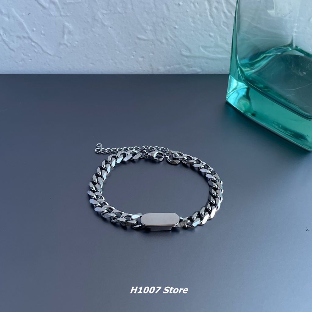 Vòng tay làm từ thép titan thiết kế đơn giản thời trang cho nam và nữ