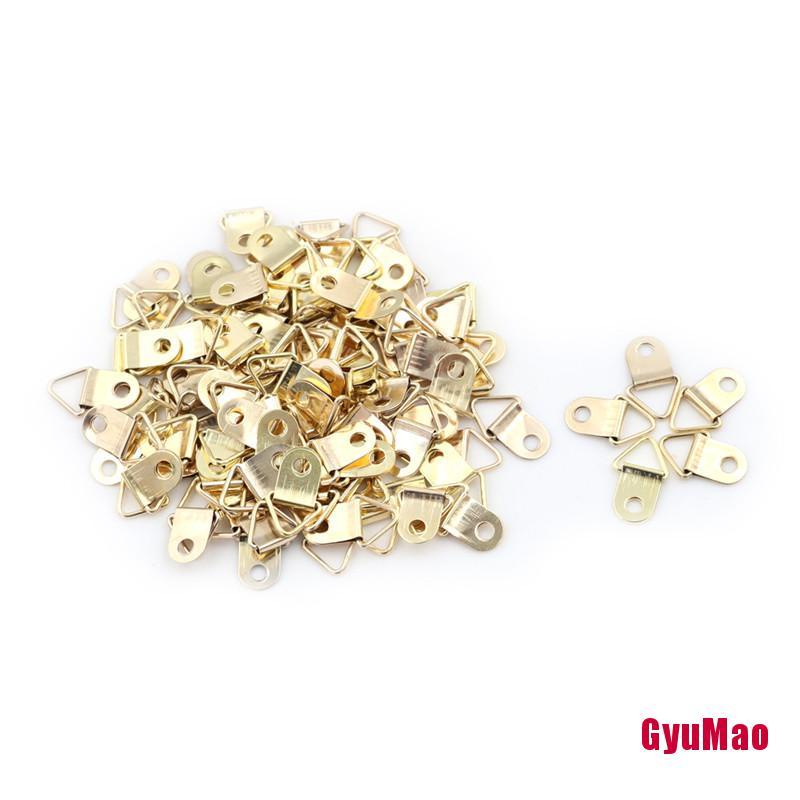 Set 100 Móc Treo Khung Ảnh Hình Tam Giác Mini Màu Vàng 10x20mm Tiện Dụng