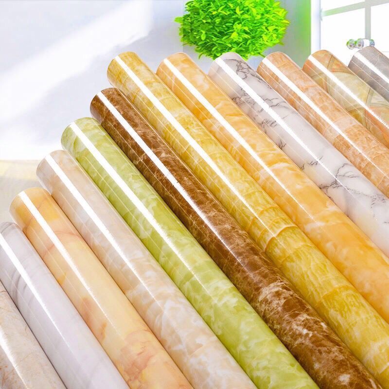 Giấy dán tường hoa văn đá cẩm thạch bàn bếp mặt bàn tủ ăn bàn ăn không thấm dầu chống thấm nước, dễ lau chùi