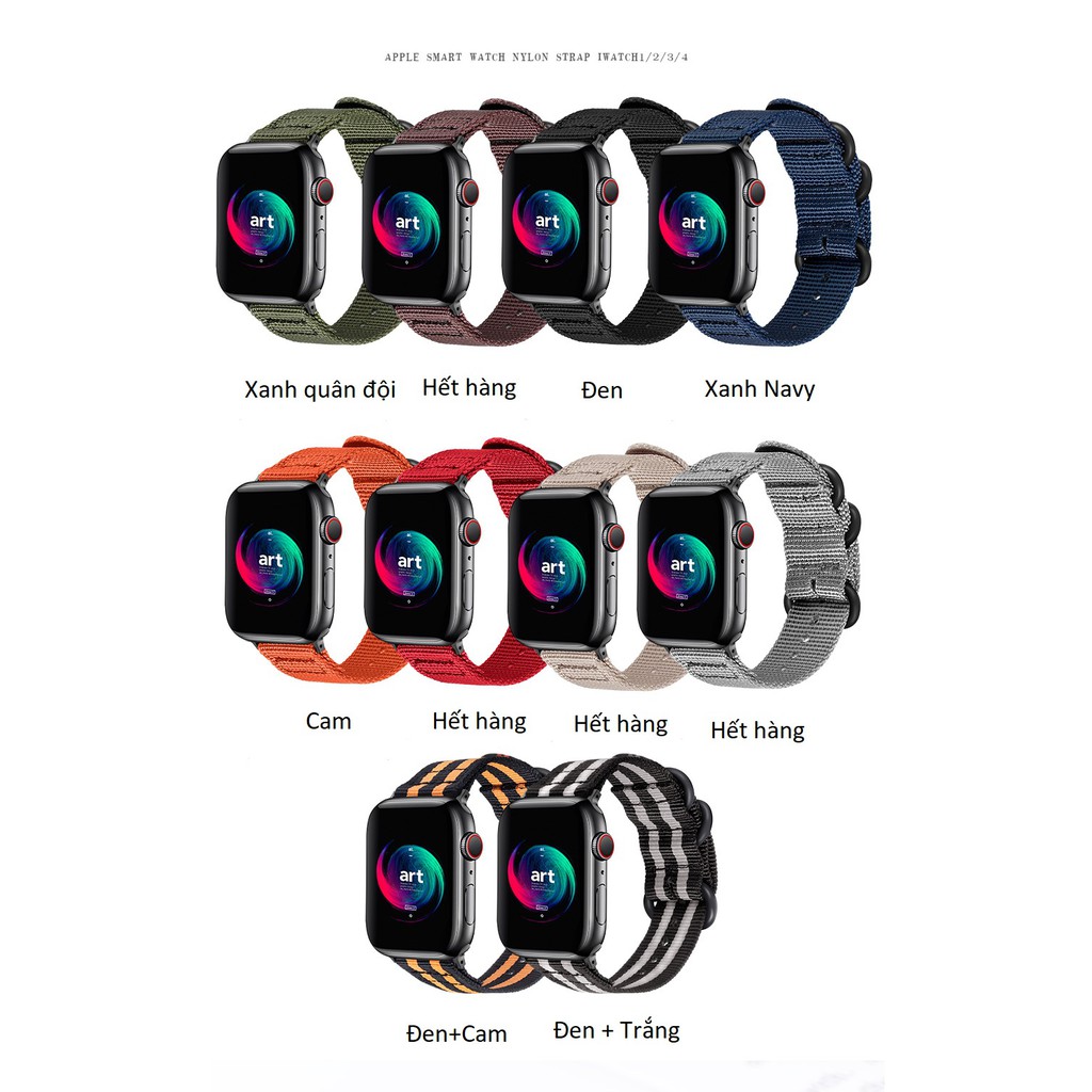 Dây vải NATO đồng hồ thời trang Apple Watch cao cấp  PKHRAPS007