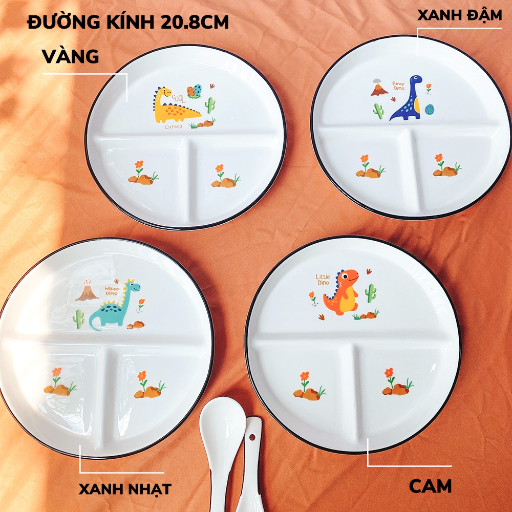 Đĩa sứ đẹp nhiều hình dáng họa tiết Khủng Long đáng yêu - VS304