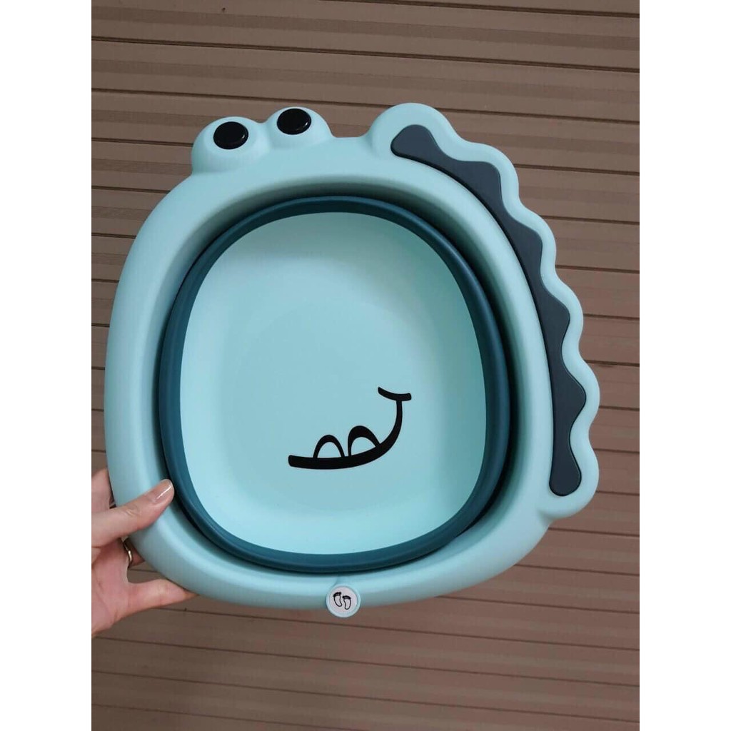 Chậu rửa mặt gấp gọn hình KHỦNG LONG CAO CẤP cho bé