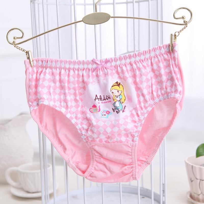 Bộ 5 Quần Lót Cotton In Họa Tiết Hoạt Hình Cho Bé Gái Từ 2-13 Tuổi