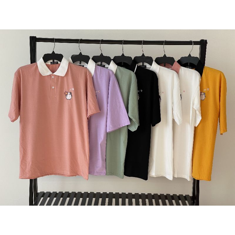 Áo polo ❤️Full size❤️HÌNH THẬT 100% B'teen tay lỡ chuột cầm hoa