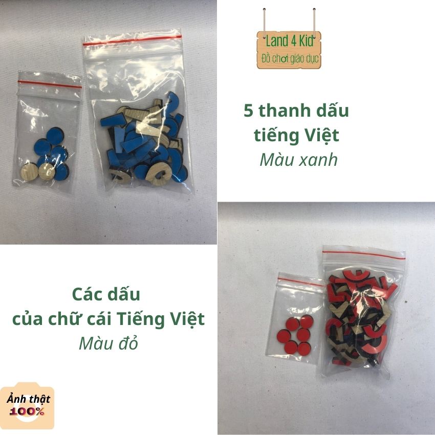 Đồ chơi giáo dục sớm cho bé - giáo cụ Montessori 3 6 - Bộ chữ cái rời viết thường song ngữ Anh Việt MR6 Land 4 kid
