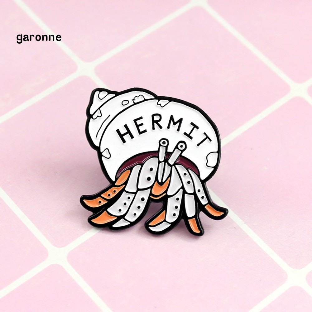 GA_Cartoon Hermit Crab Enamel Brooch Pin Unisex Badge Denim Coat Clothes Decor