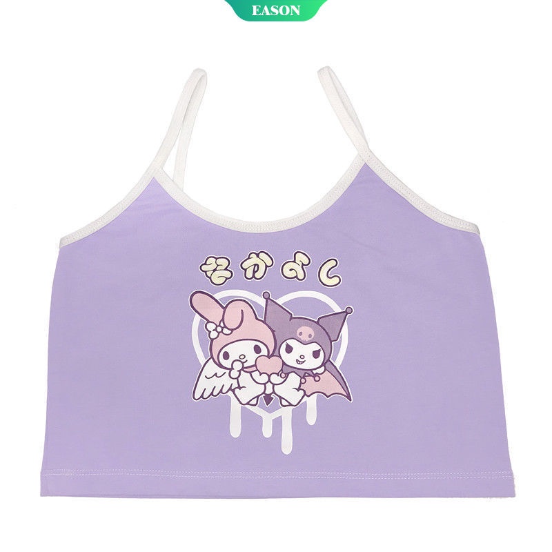 SANRIO Bộ Đồ Ngủ Hai Dây Dáng Ôm In Họa Tiết Hoạt Hình kulomi Quyến Rũ Cho Nữ