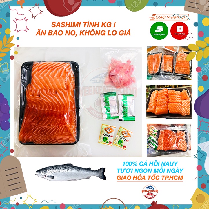 [GIAO HỎA TỐC TPHCM] Cá hồi 100% Nauy tươi chuẩn Sash.imi [ HỖ TRỢ CẮT S.AS.HIMI]