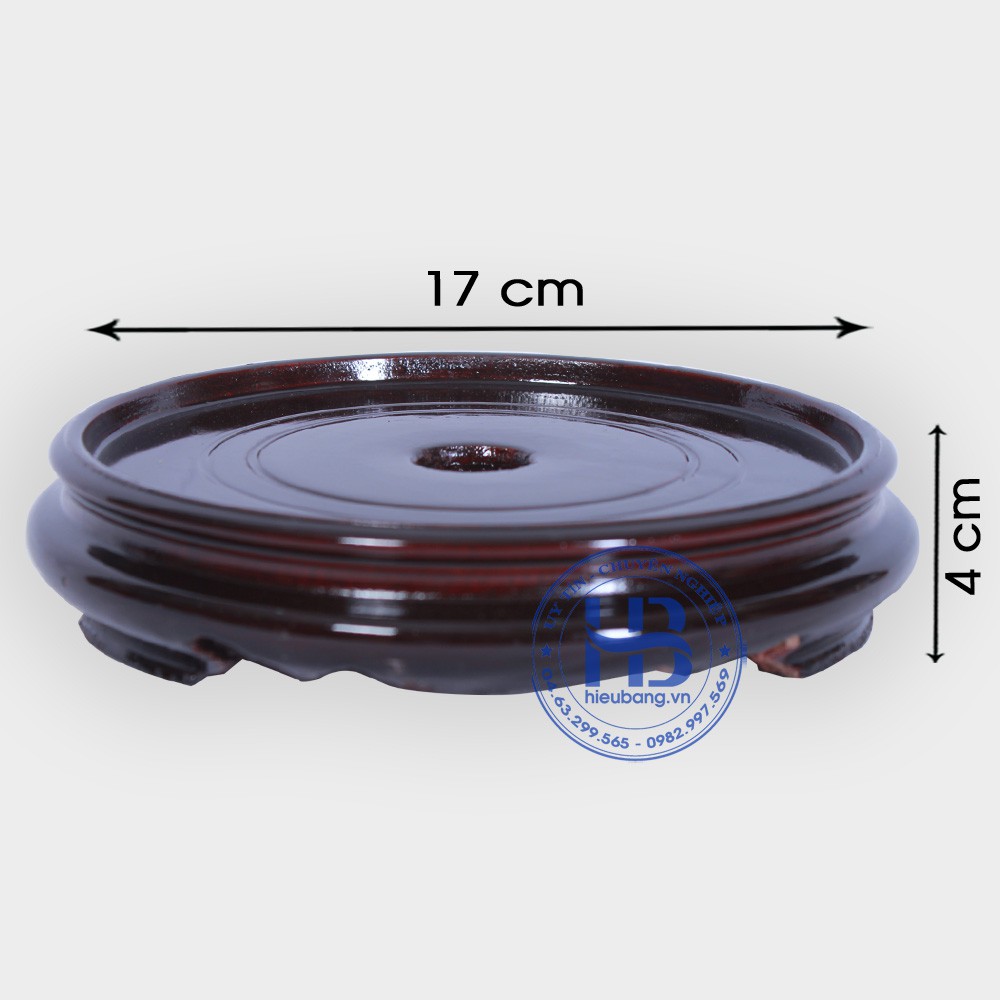 Đế kê bát hương gỗ Sà Cừ 17cm