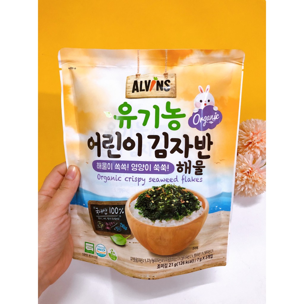 Rong biển rắc cơm hữu cơ Alvins Hàn Quốc TP10