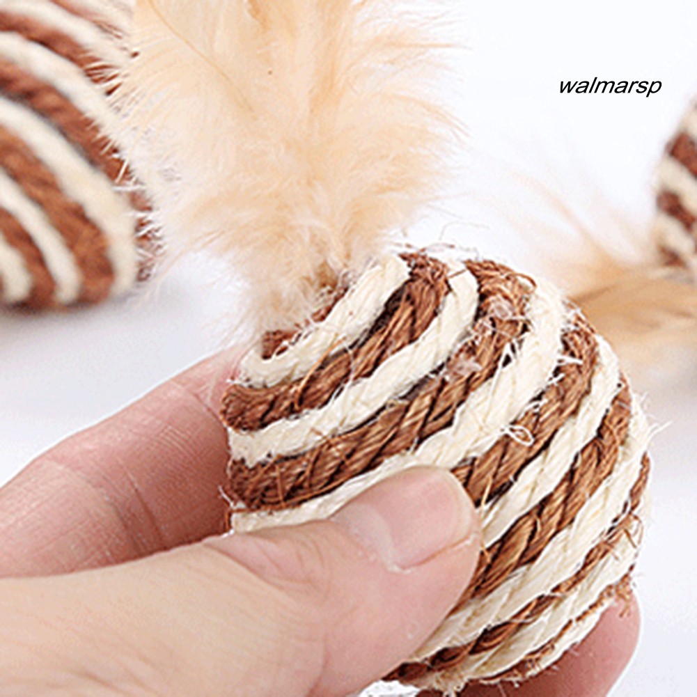 Bóng đồ chơi đính lông vũ dành cho mèo cưng