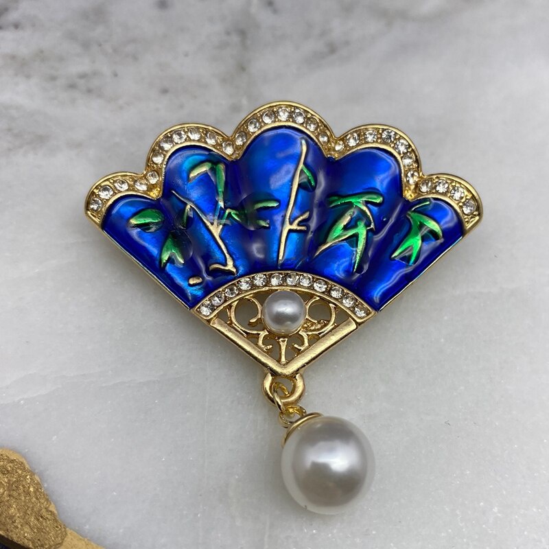 Ghim Cài Áo Hình Quạt Phong Cách Vintage Sáng Tạo