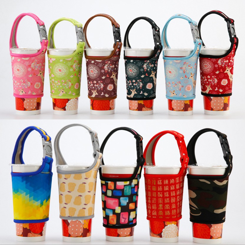 Giỏ đựng ly nước mang đi xách tay xinh, túi đựng đồ uống dưới 500ml nhiều hình cute