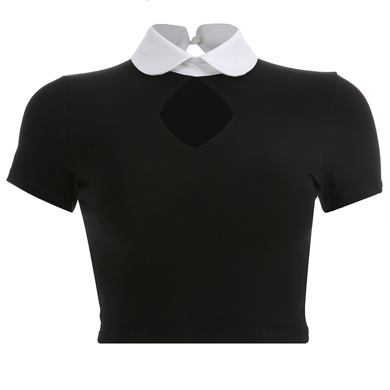 (Almostdie) Áo White Collar Little Top