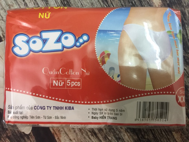 Quần lót cotton dùng 1 lần Kiba (set 5 chiếc)