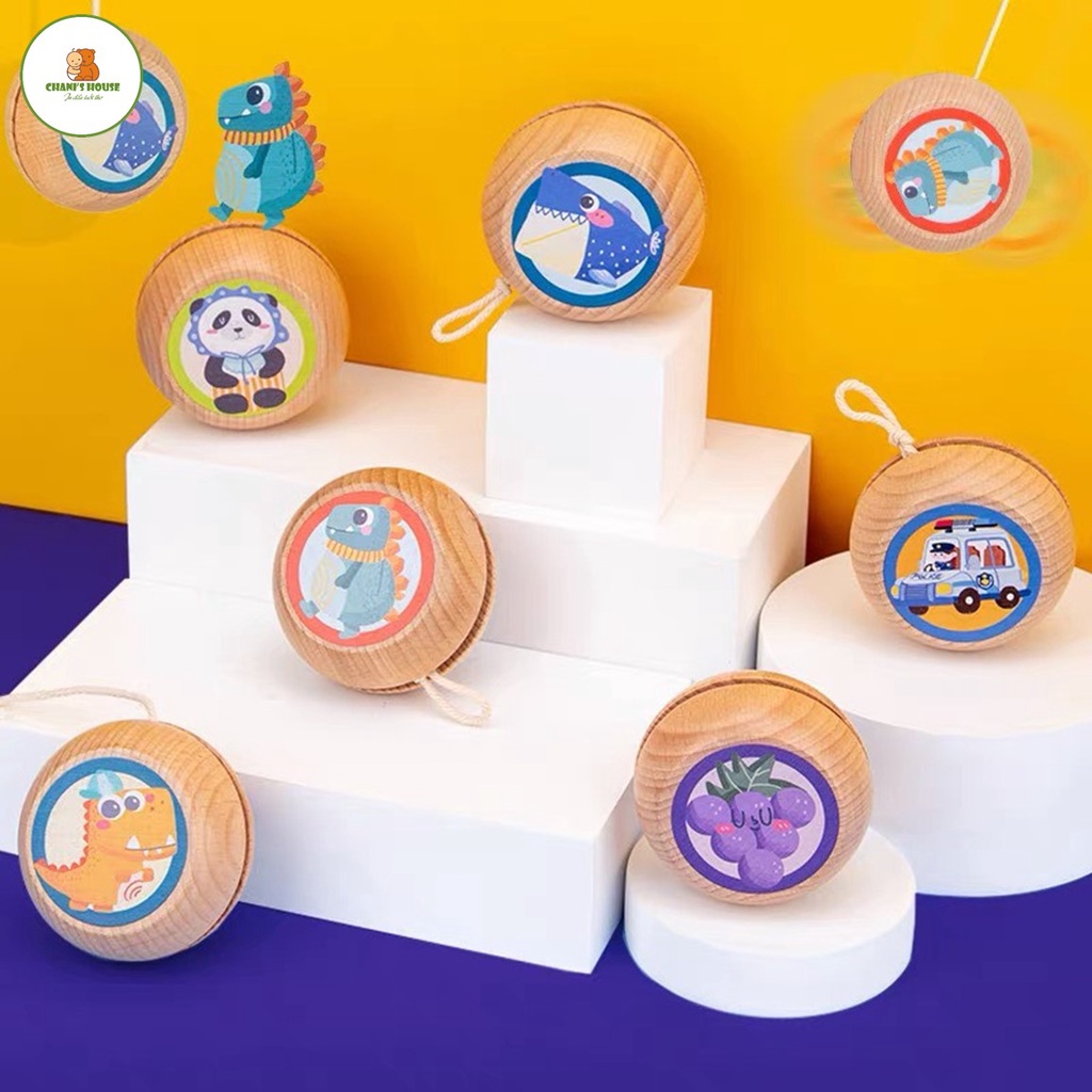 Đồ Chơi Con Quay YoYo Bằng Gỗ Hình Ngộ Nghĩnh Đáng Yêu Cho Bé
