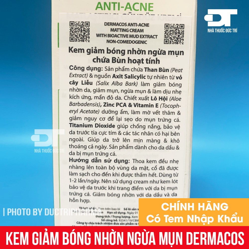 [Chính Hãng] Kem Giảm Bóng Nhờn, Ngừa Mụn Farmona Dermacos Anti Acne Matting Cream 50ml