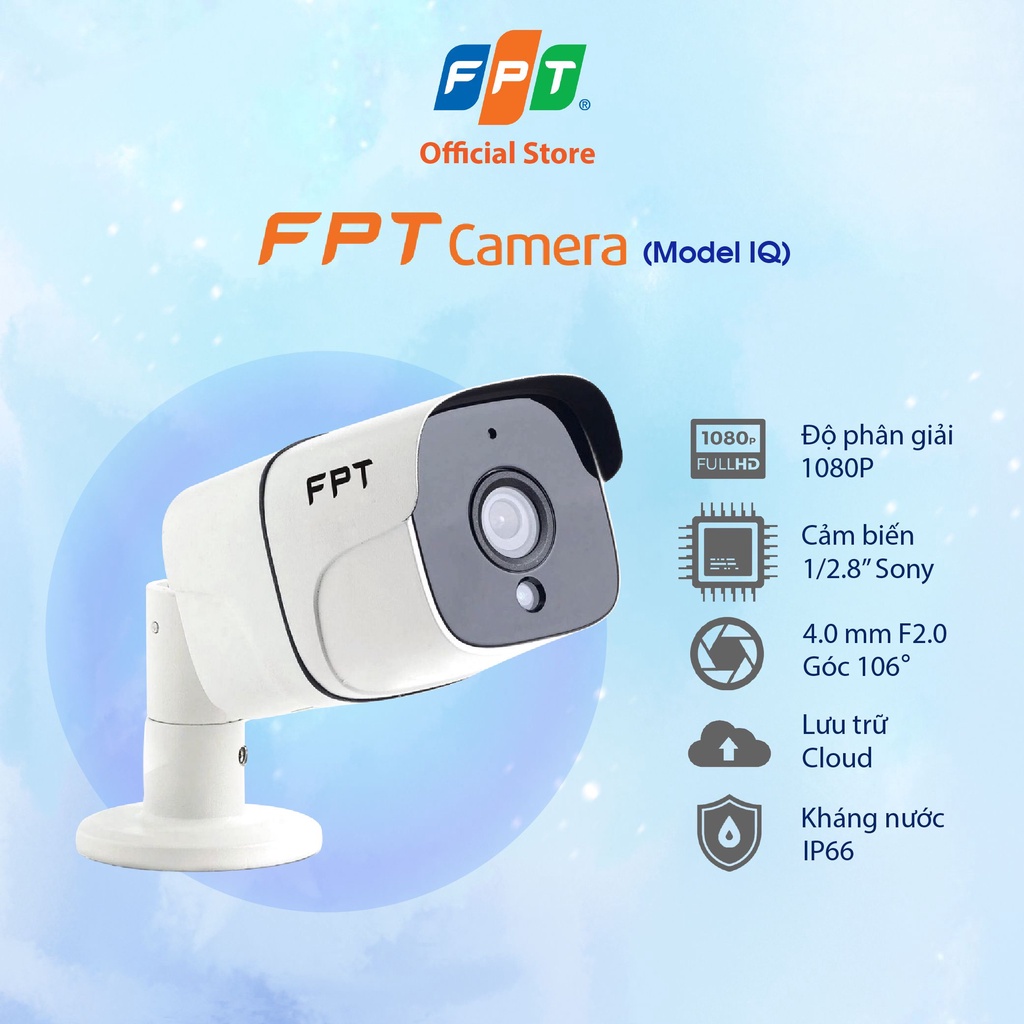FPT CAMERA - CAMERA IQ CẢNH BÁO GIÁM SÁT AN NINH + Gói CLOUD XEM LẠI 3 NGÀY + KỸ THUẬT LẮP MIỄN PHÍ TẠI HCM + QUÀ TẶNG