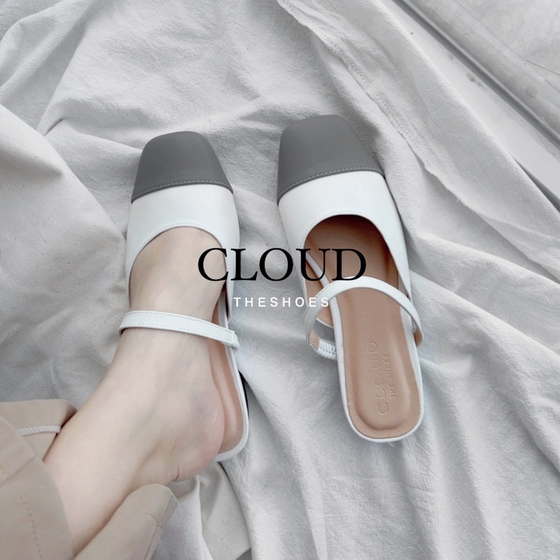 Giày bệt sục bít mũi vuông phối quai mảnh – Cloud The Shoes
