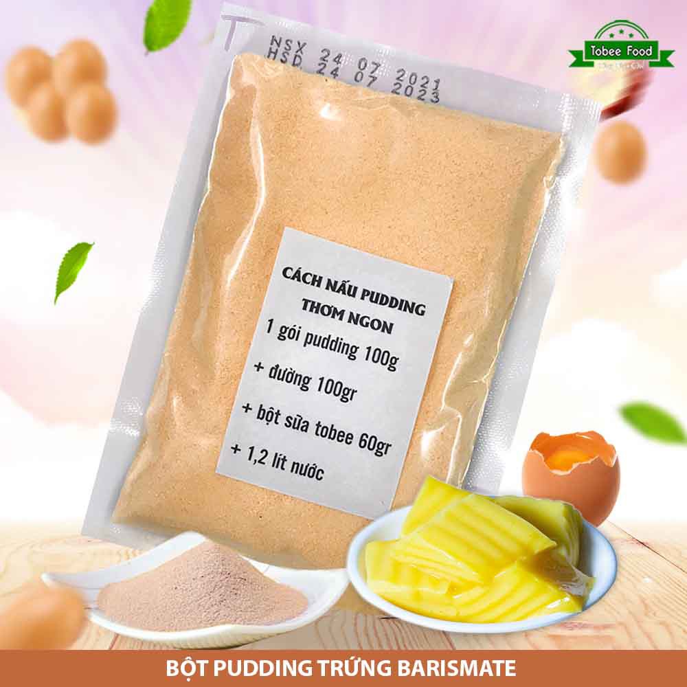 Bột Làm Pudding Barismate 100g (Gồm Các Vị: Trứng, Matcha, Socola, Khoai Môn, Xoài, Dưa Lưới)