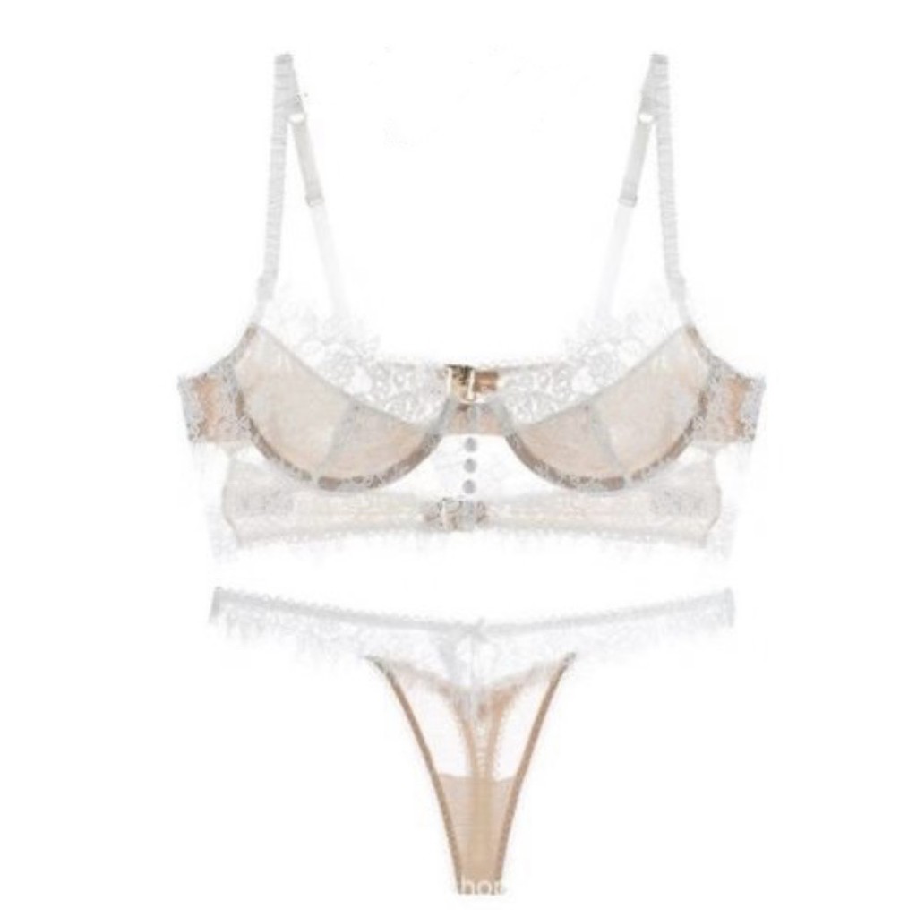 Bộ Bralette Có Gọng Nâng Đỡ Ngực Không Độn Mix Cúc Giữa Ren Mềm Sexy Phối Quần Lọt Khe Gu Bra - B08 | BigBuy360 - bigbuy360.vn