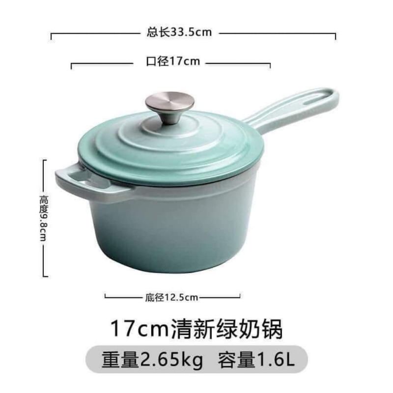 Quánh Gang tráng men Happiness 17cm, 19cm