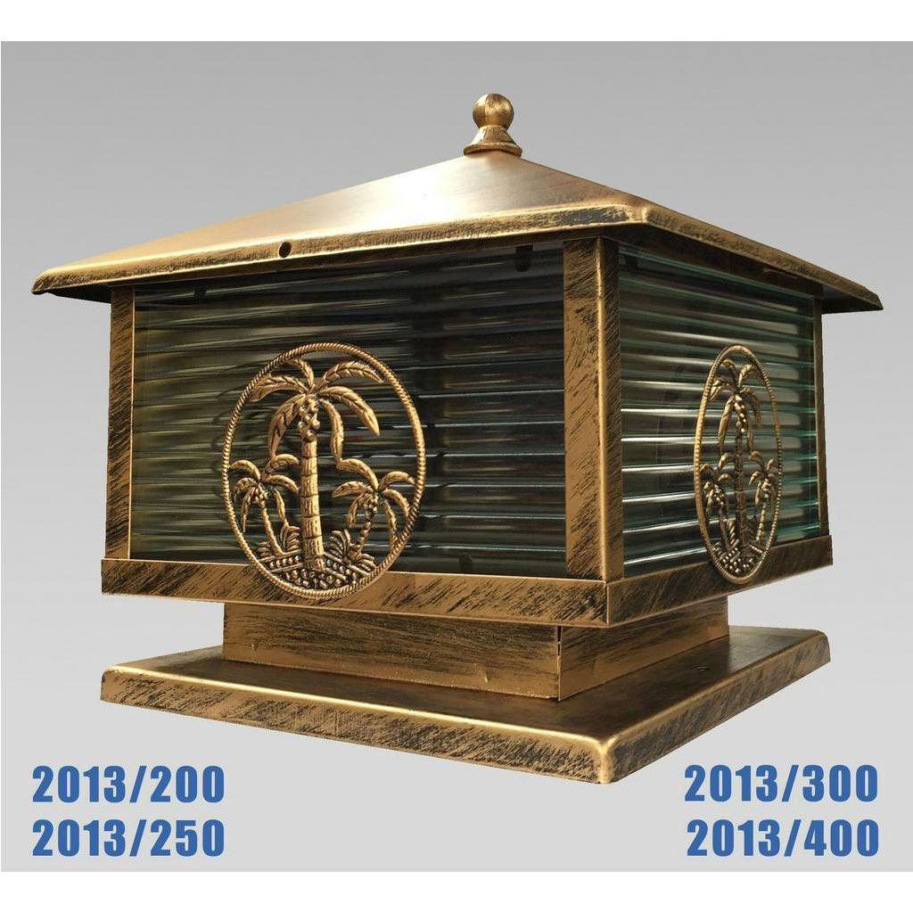 Đèn trụ cổng Chống Nước,Đèn kèm bóng led 7w,Đèn trụ sơn tỉnh điện 20cm,25cm,30cm,40cm