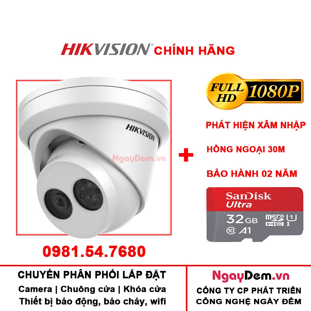 Camera IP Bán Cầu Hikvision 4MP DS-2CD2343G0-I Độ Phân Giải Cao  - Hàng chính hãng bảo hành 24 tháng