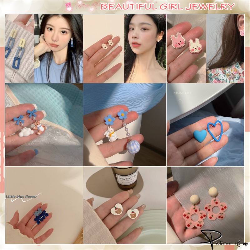 Đôi khuyên tai nhiều hình dạng tùy chọn đính ngọc trai giả xinh xắn cho nữ