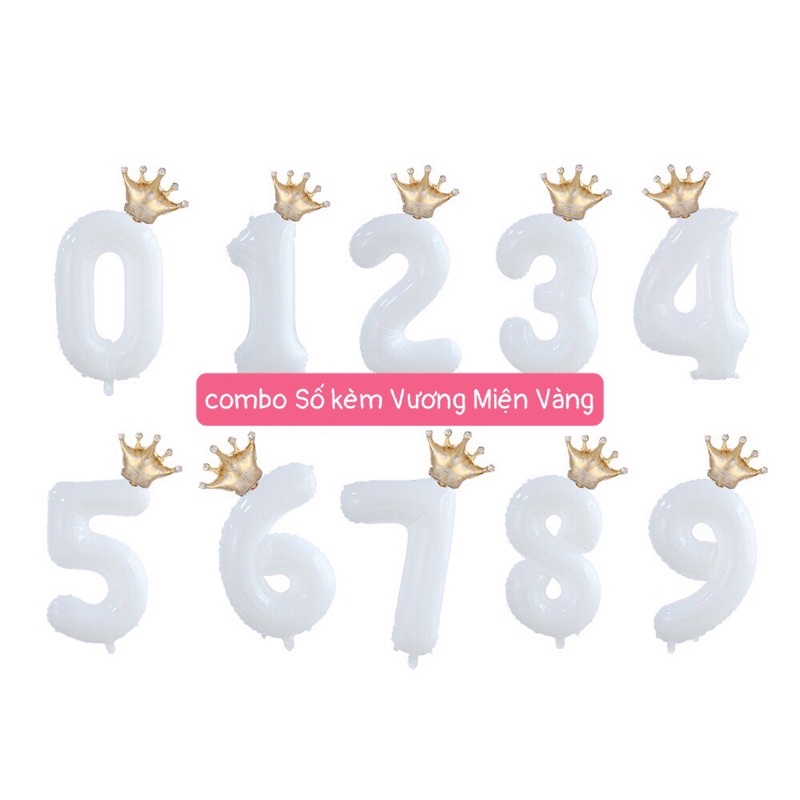 Bóng số Kèm Vương Miện Trang Trí Hot Trend( 70cm )