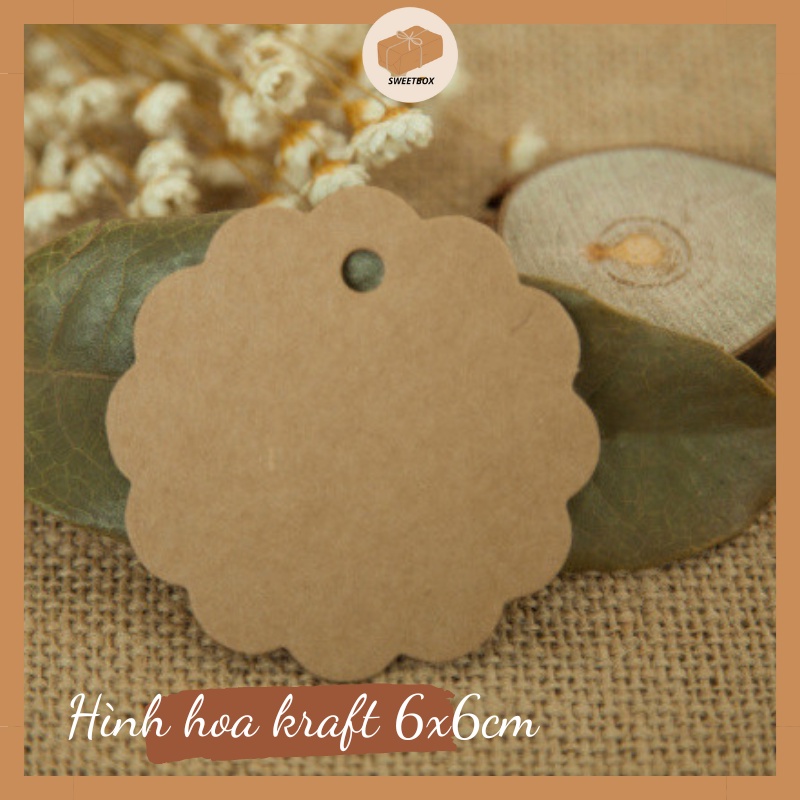 Tag Giấy Trơn Kraft - Thẻ Treo Trơn Dùng Để Ghi Lời Nhắn Cám Ơn Thank You Khách Hàng Tên Shop Trang Trí Gói Hàng