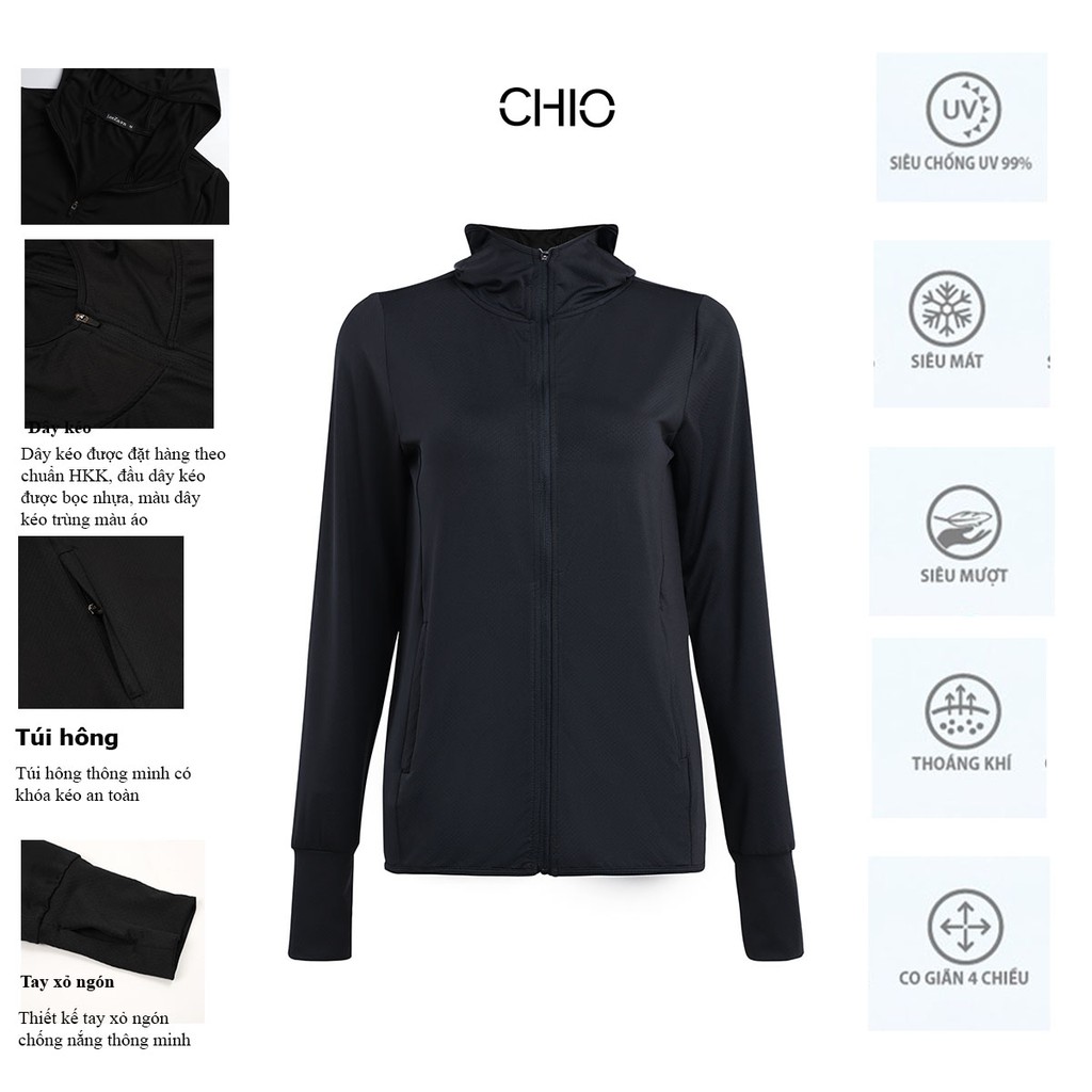 Áo khoác chống nắng nữ cao cấp CHIO màu đen