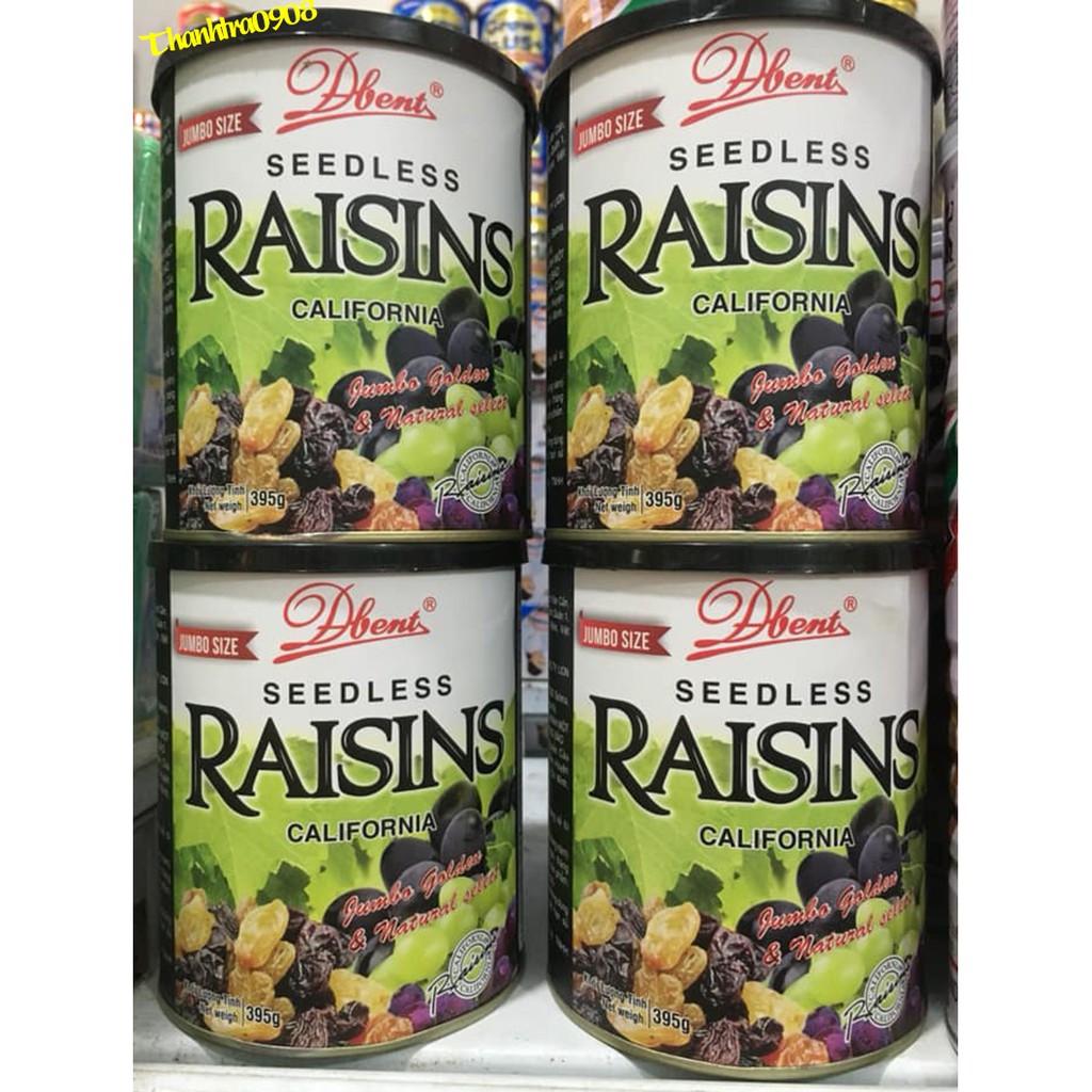 Nho khô không hạt Raisins,hộp 250g