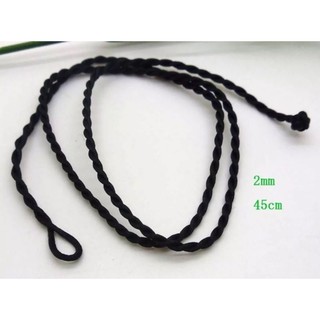 Dây dù xoắn đeo cổ màu đen